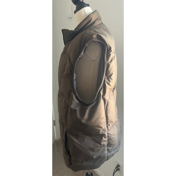 Eddie Bauer Premium Brown Goose Down Puffer Vest Full Zip Pockets Adult XL Tall - Picture 3 of 16